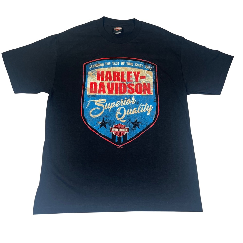 Harley Davidson Shirt Mens Large Black Stampede Burleson Texas Biker Graphic